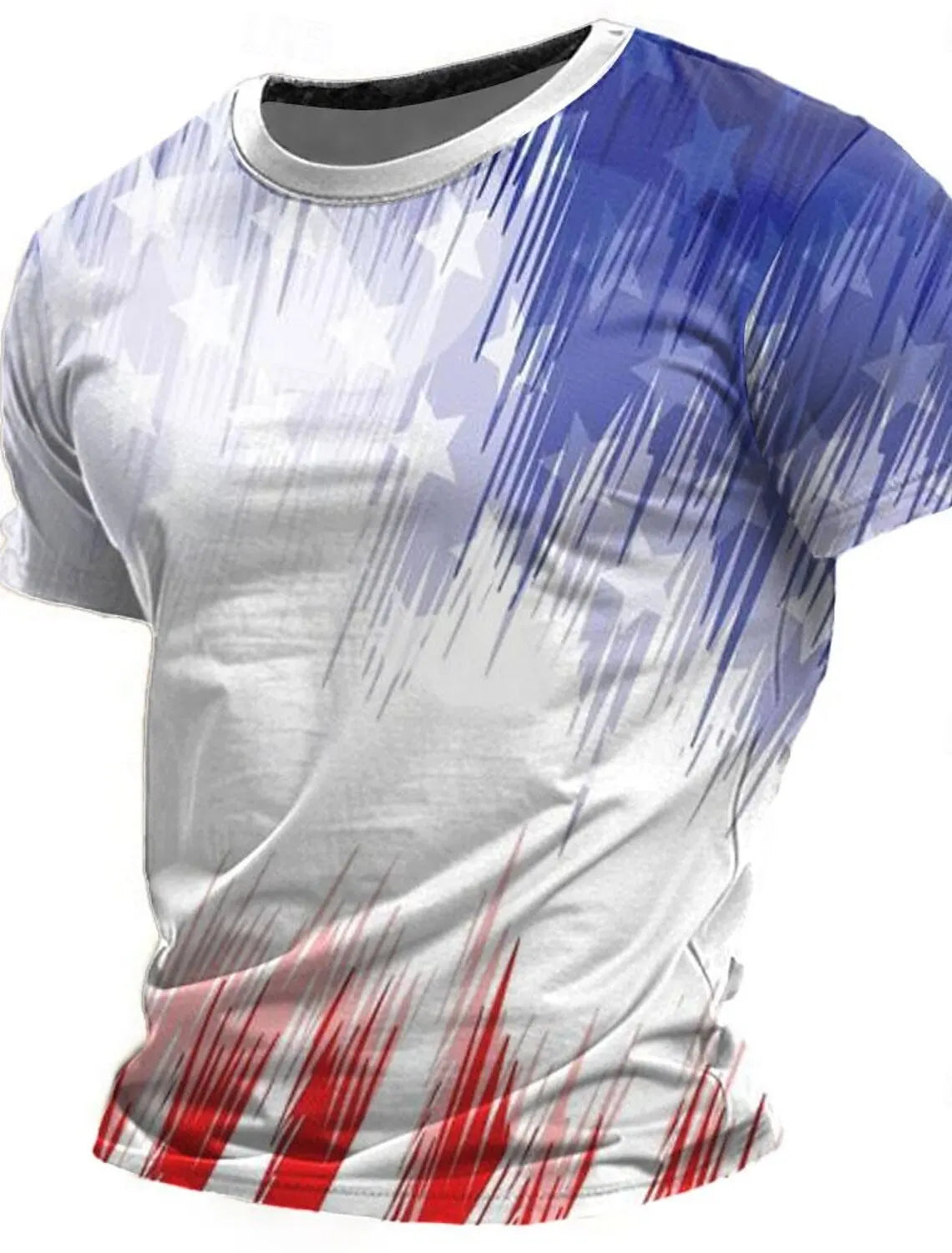 American Flag Street Style Men'S 3D Print T Shirt Tee Street American Independence Day T Shirt Crew Neck Short Sleeve Summer