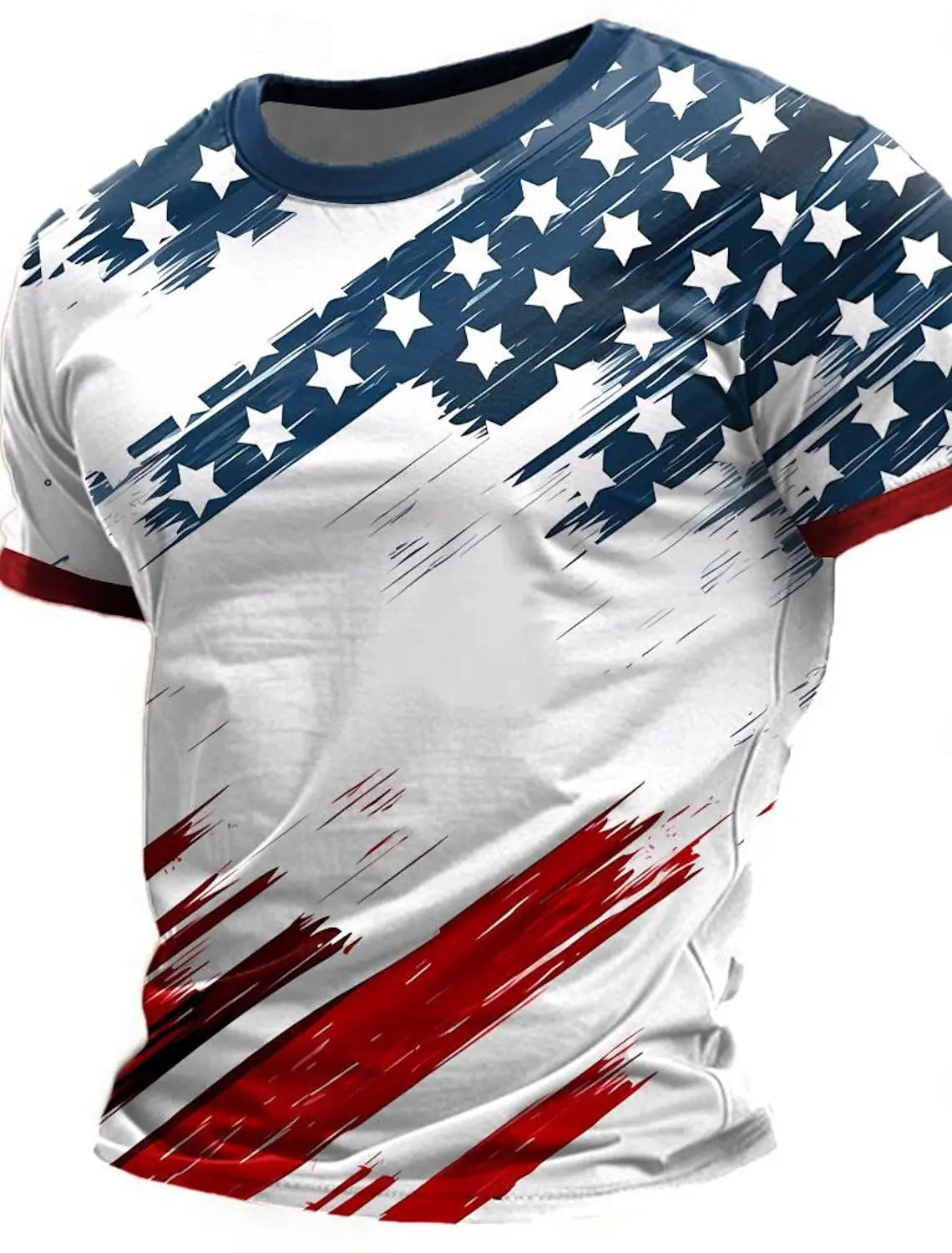 American Flag Street Style Men'S 3D Print T Shirt Tee Street American Independence Day T Shirt Crew Neck Short Sleeve Summer