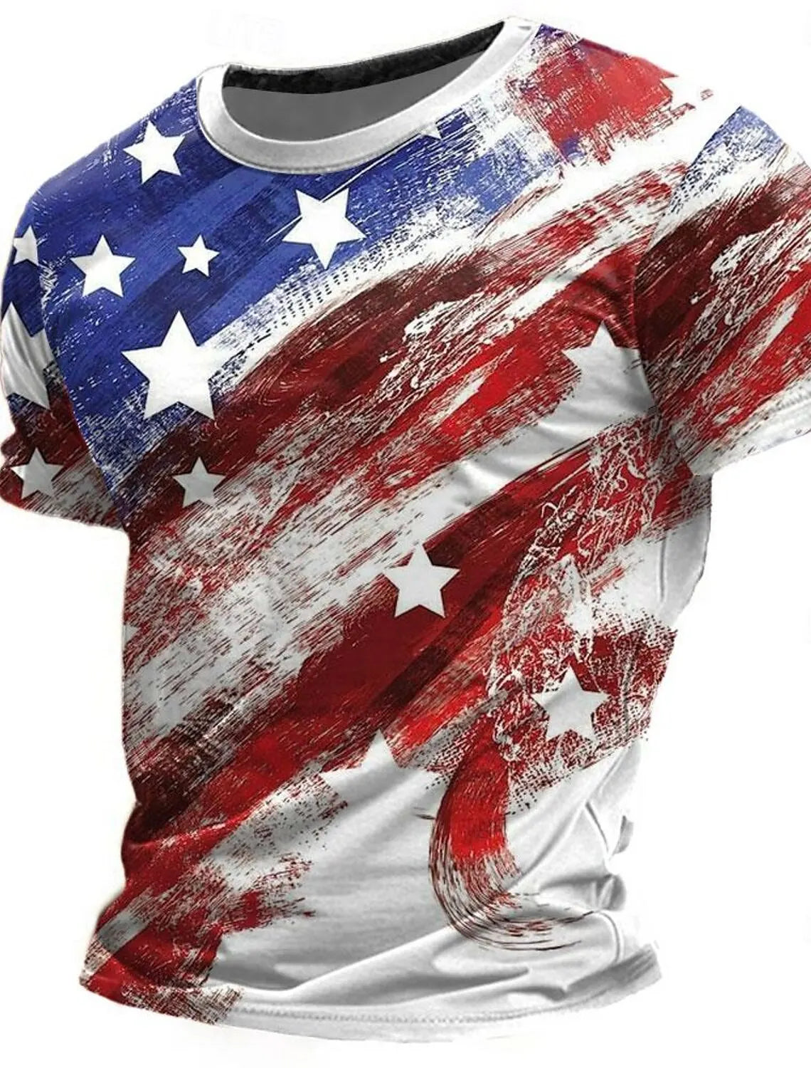 American Flag Street Style Men'S 3D Print T Shirt Tee Street American Independence Day T Shirt Crew Neck Short Sleeve Summer